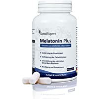 SanaExpert Melatonin Plus suplemento vitaminico para dormir mejor y conciliar el sueño con melatonina- niacina y hierba…